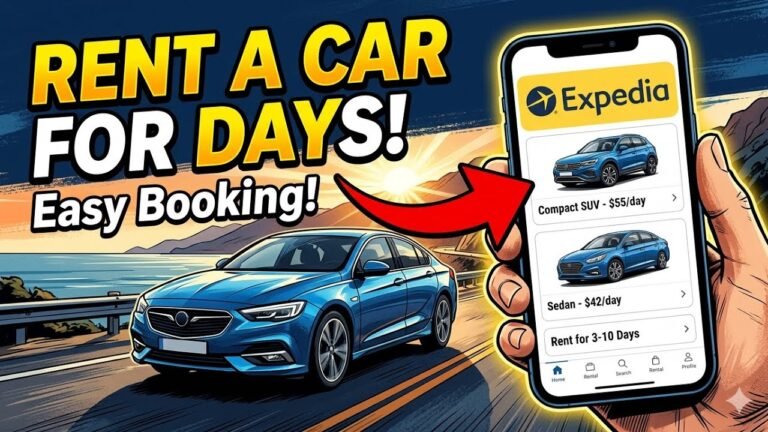 You can rent a car for several days on the Expedia app
