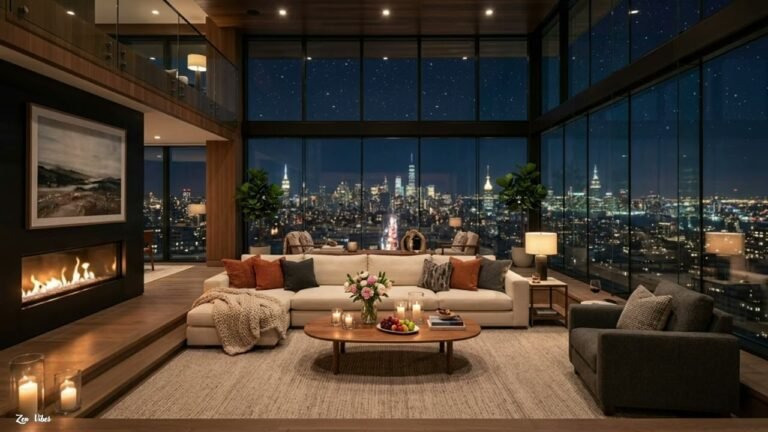 Rainy Night in London ✨ Smooth Jazz & Rain Sounds in a Luxury Penthouse. 4K